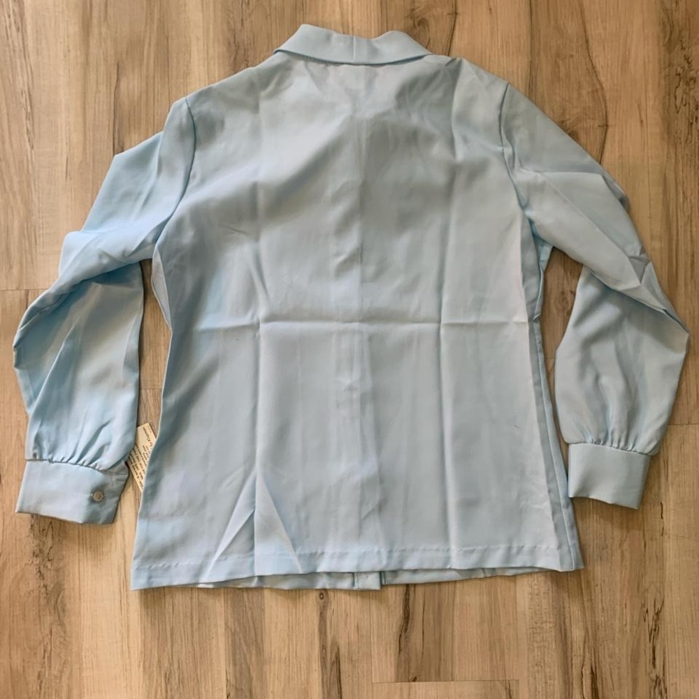Vintage 1970s light blue Ultressa blouse with bow tie sz‎ 38 NEW WITH TAG - Picture 5 of 6
